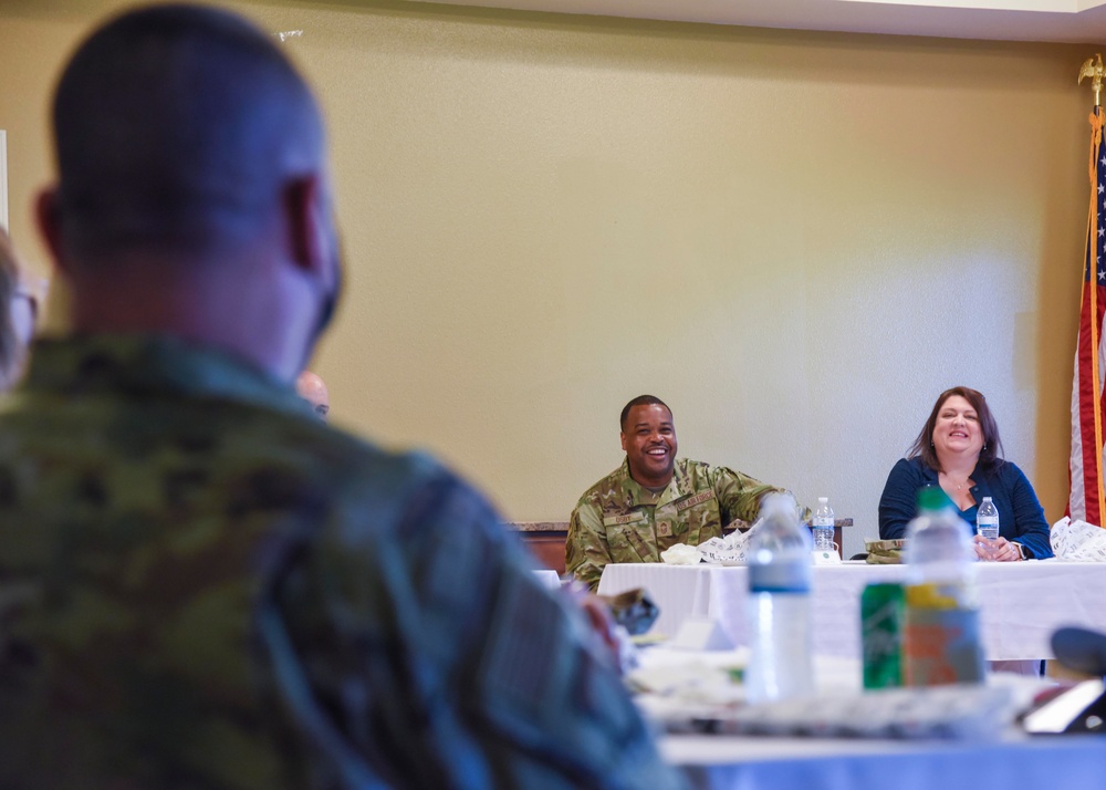 Chief Master Sgt. Kevin Osby tours the Exchange at Fairchild Air Force Base