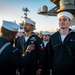 GHWB Sailors Conduct a Service Dress Blue Uniform Inspection