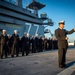 GHWB Sailors Conduct a Service Dress Blue Uniform Inspection