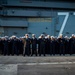 GHWB Sailors Conduct a Service Dress Blue Uniform Inspection