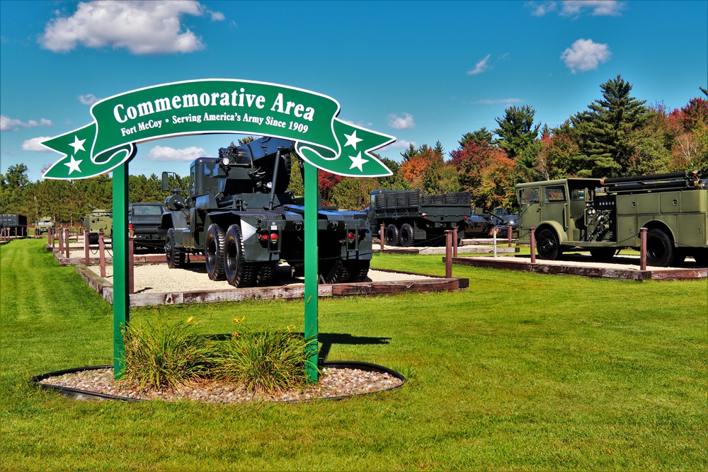 2021 fall colors at Fort McCoy's Equipment Park in historic Commemorative Area