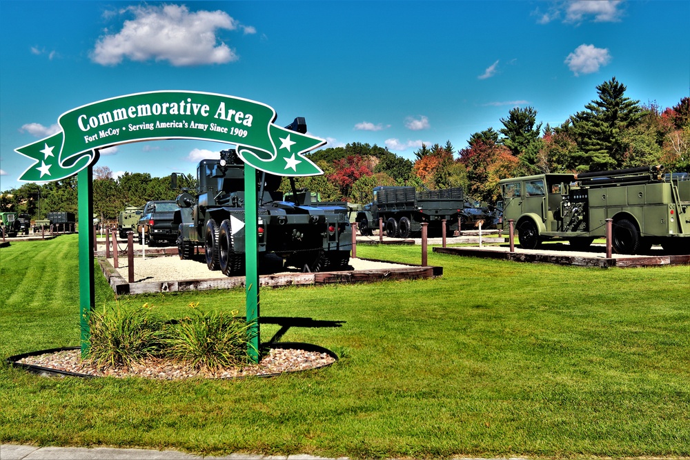 2021 fall colors at Fort McCoy's Equipment Park in historic Commemorative Area