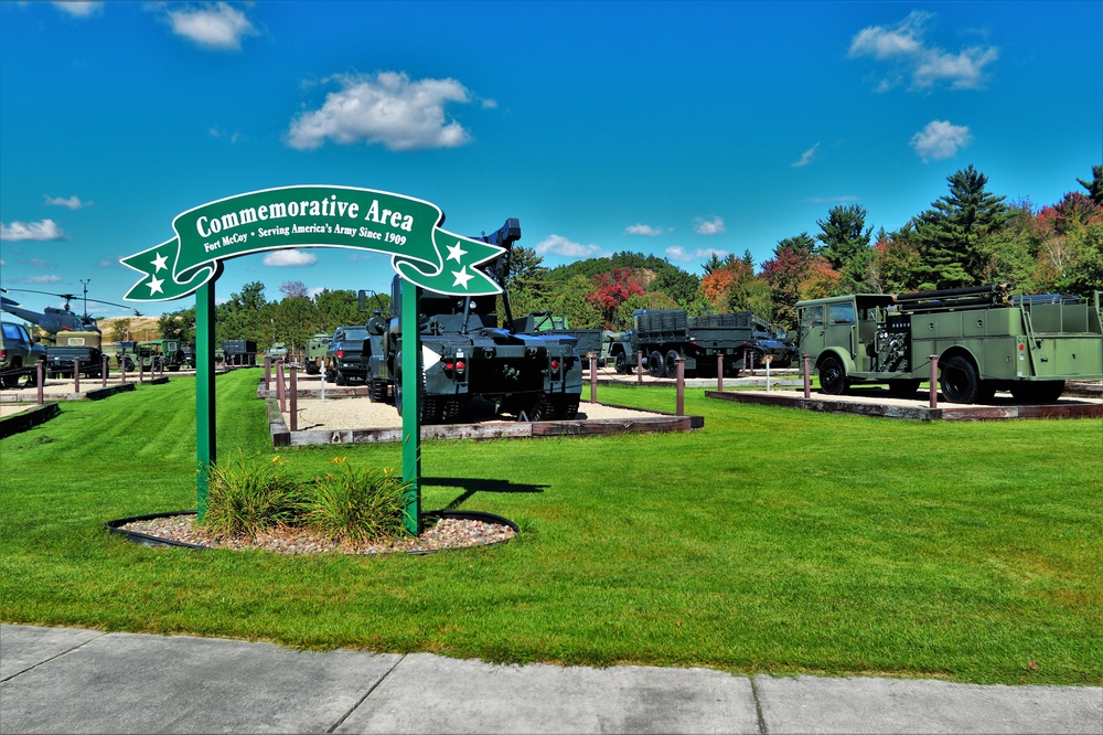 2021 fall colors at Fort McCoy's Equipment Park in historic Commemorative Area