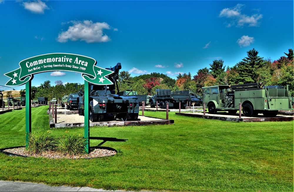 2021 fall colors at Fort McCoy's Equipment Park in historic Commemorative Area