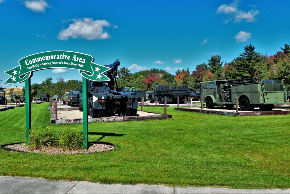 2021 fall colors at Fort McCoy's Equipment Park in historic Commemorative Area