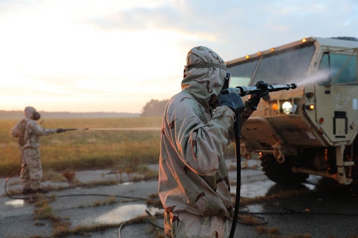 U.S. Army 51st Hazard Response Company hones decontamination skills in preparation for NTC rotation