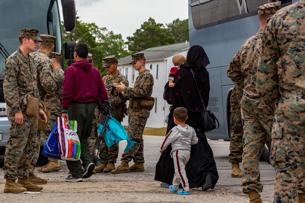 Afghan Guests Arrive at Fort Pickett