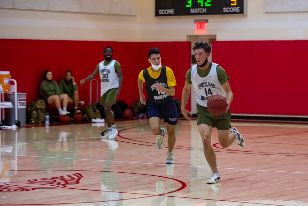 Marines play basketball at Fleet week 2021