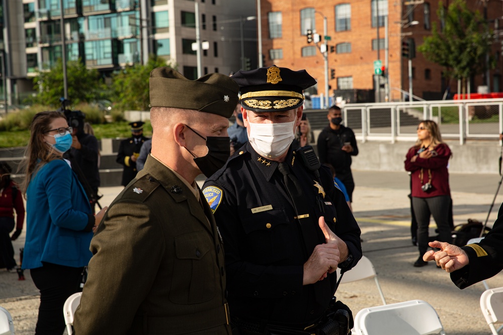 Lt Colonel  Jason T. Ford Meets with San Francisco Police During a Press Release at San Francisco Fleet Week 2021