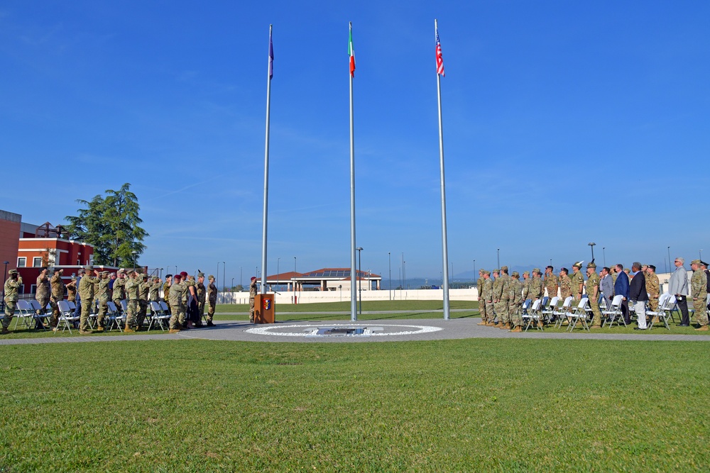 Appointment ceremony for Command Sgt. Maj. Sergio Bondielli, the command sergeant major to the U.S. Army Garrison Italy senior enlisted leader