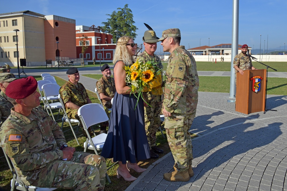 Appointment ceremony for Command Sgt. Maj. Sergio Bondielli, the command sergeant major to the U.S. Army Garrison Italy senior enlisted leader