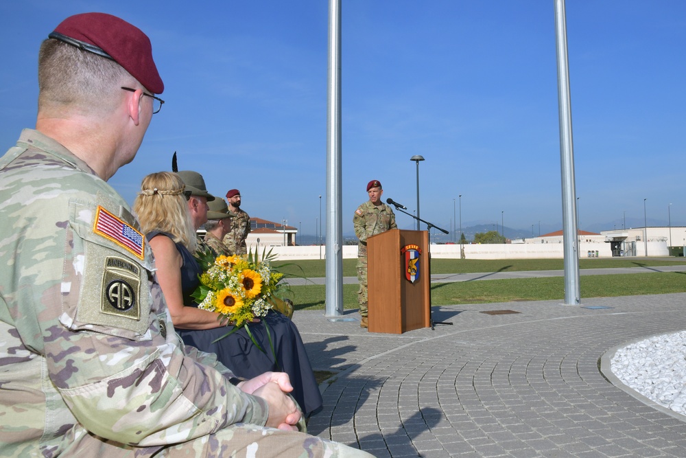 Appointment ceremony for Command Sgt. Maj. Sergio Bondielli, the command sergeant major to the U.S. Army Garrison Italy senior enlisted leader