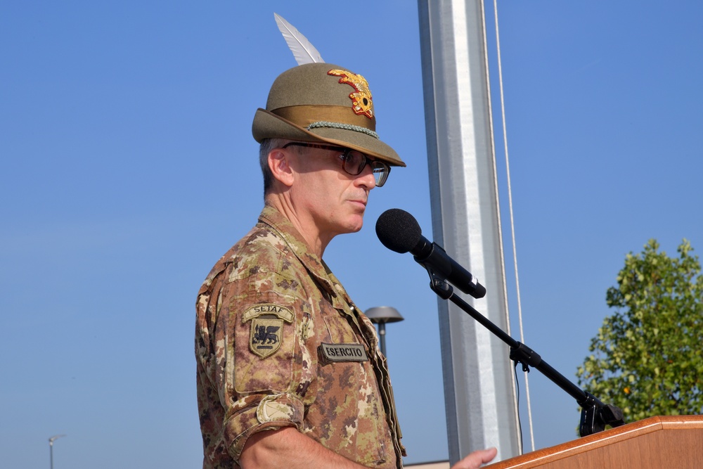 Appointment ceremony for Command Sgt. Maj. Sergio Bondielli, the command sergeant major to the U.S. Army Garrison Italy senior enlisted leader