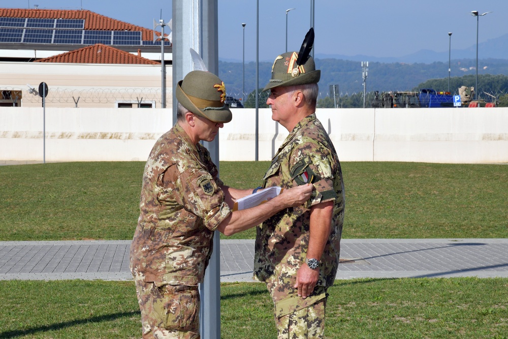 Appointment ceremony for Command Sgt. Maj. Sergio Bondielli, the command sergeant major to the U.S. Army Garrison Italy senior enlisted leader