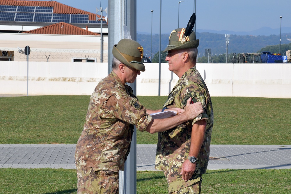 Appointment ceremony for Command Sgt. Maj. Sergio Bondielli, the command sergeant major to the U.S. Army Garrison Italy senior enlisted leader