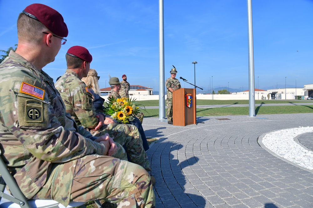 Appointment ceremony for Command Sgt. Maj. Sergio Bondielli, the command sergeant major to the U.S. Army Garrison Italy senior enlisted leader