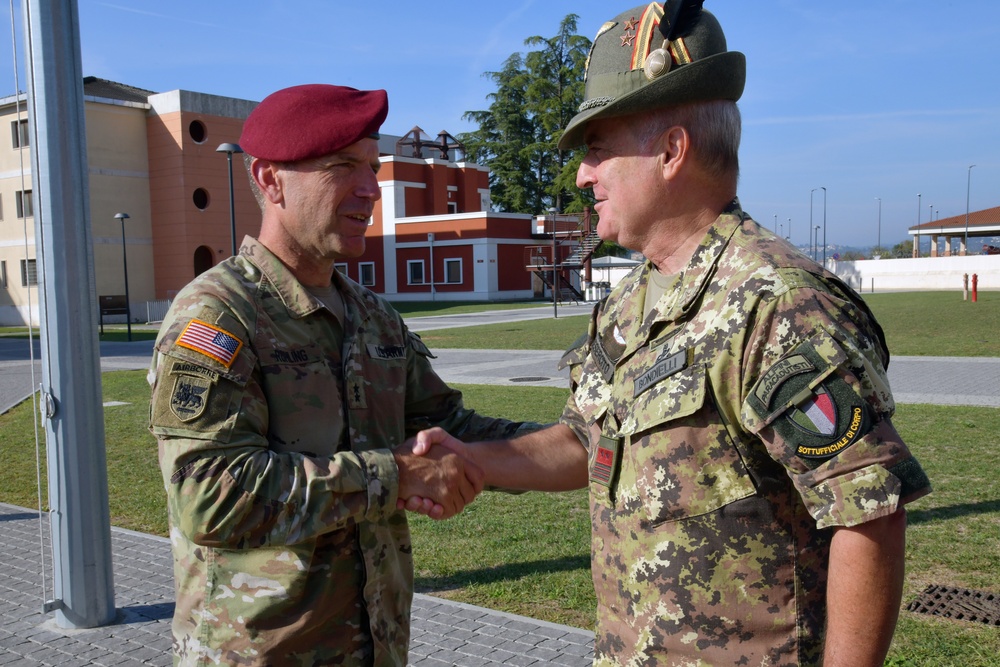 Appointment ceremony for Command Sgt. Maj. Sergio Bondielli, the command sergeant major to the U.S. Army Garrison Italy senior enlisted leader