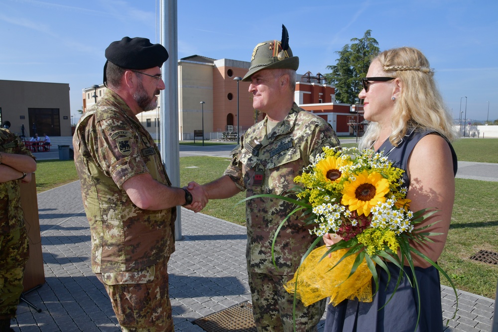 Appointment ceremony for Command Sgt. Maj. Sergio Bondielli, the command sergeant major to the U.S. Army Garrison Italy senior enlisted leader