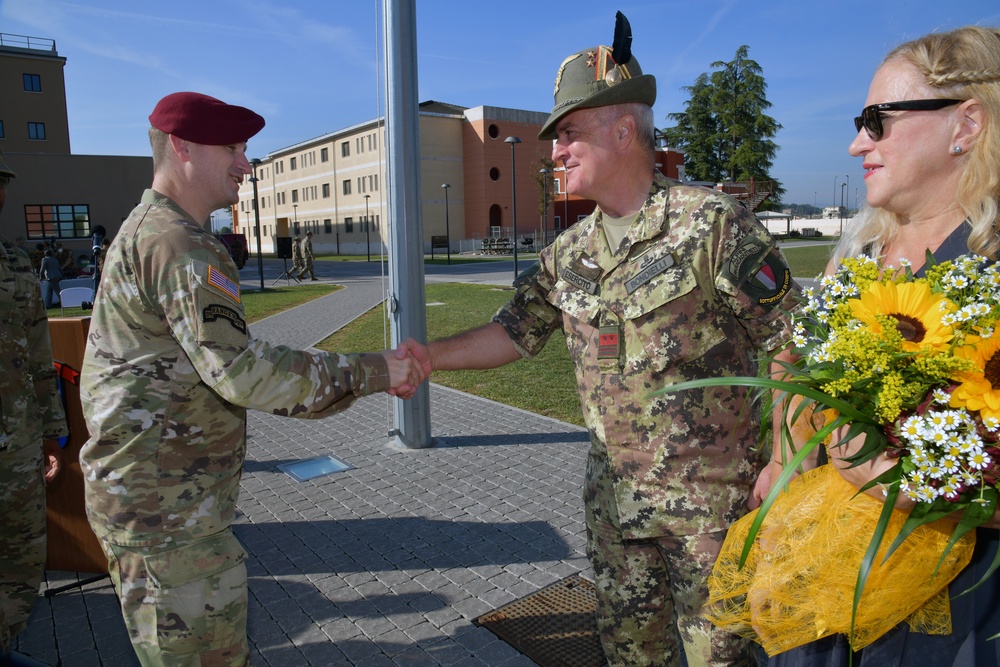 Appointment ceremony for Command Sgt. Maj. Sergio Bondielli, the command sergeant major to the U.S. Army Garrison Italy senior enlisted leader