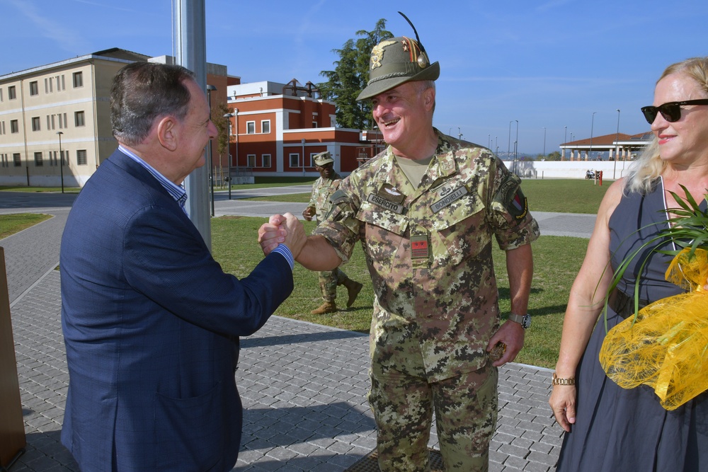 Appointment ceremony for Command Sgt. Maj. Sergio Bondielli, the command sergeant major to the U.S. Army Garrison Italy senior enlisted leader