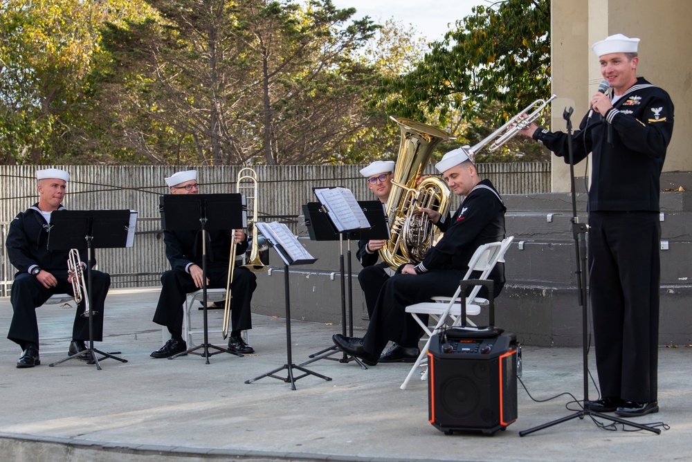 Navy Band Southwest Brass Quintet Performs at Japantown Peace Plaza