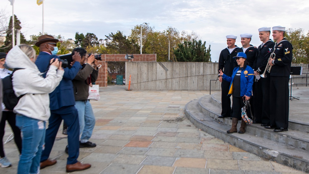 Navy Band Southwest Brass Quintet Performs at Japantown Peace Plaza