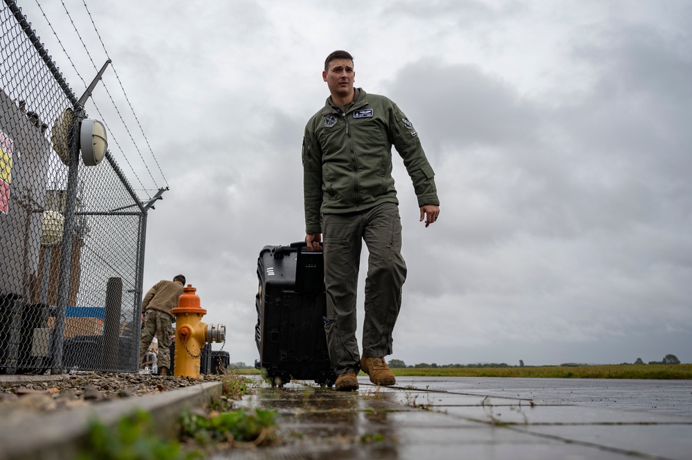 9th EBS receives mission support cargo at RAF Fairford for BTF Europe