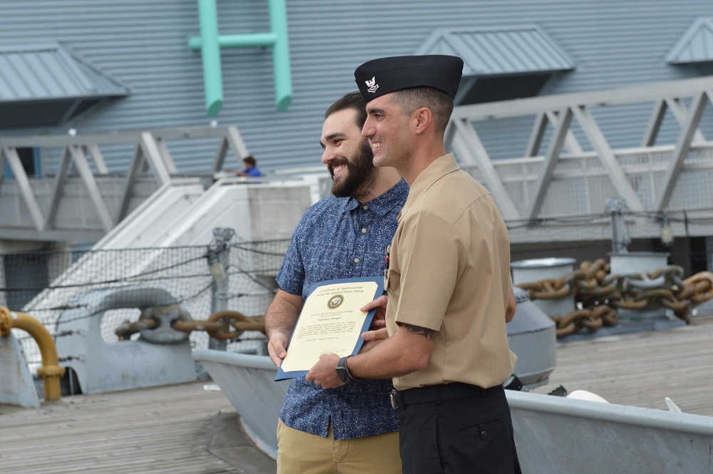 Reenlistment ceremony aboard Battleship Wisconsin