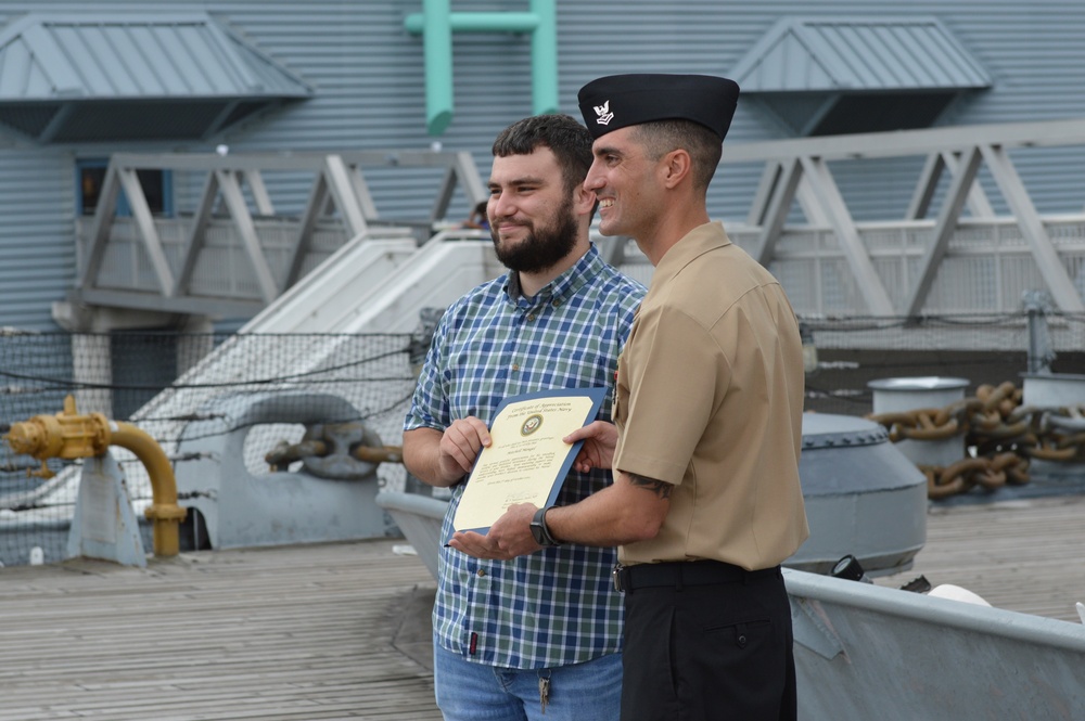Reenlistment ceremony aboard Battleship Wisconsin