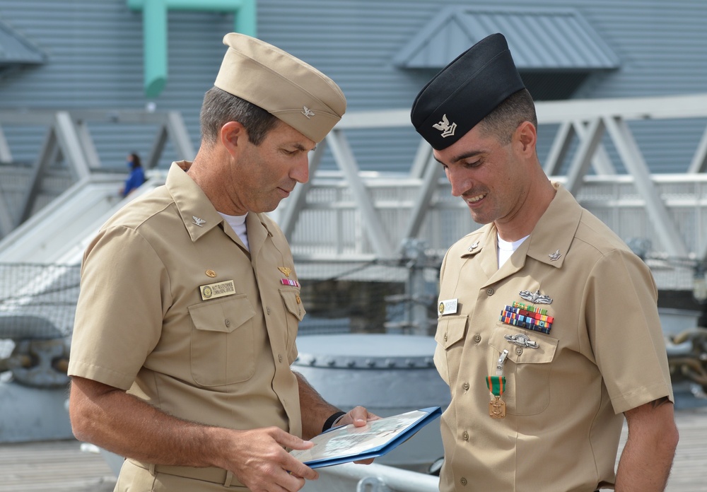 Reenlistment ceremony aboard Battleship Wisconsin