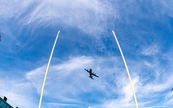 Rhode Island Air National Guard Performs URI Homecoming Flyover