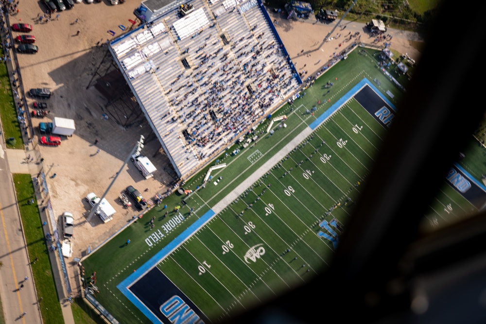 Rhode Island Air National Guard Performs URI Homecoming Flyover