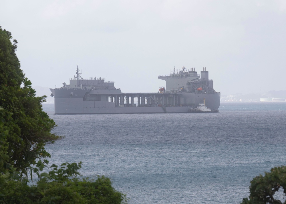 USS Miguel Keith Anchors IVO Naval Base White Beach
