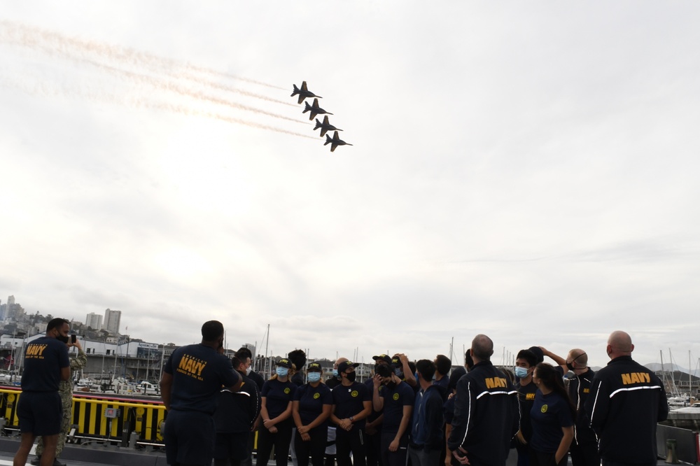 Navy's Newest Sailors PT on the Navy's Newst Ship