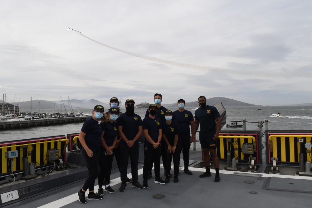 Navy's Newest Sailors PT on the Navy's Newst Ship