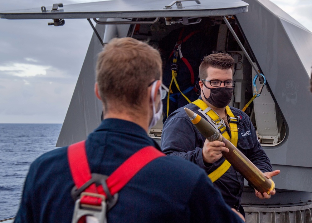 USS Charleston Sailors Transfer Ammunition