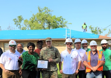 U.S. Army Corps of Engineers commemorates 20,000th blue roof installation in Houma, Louisiana