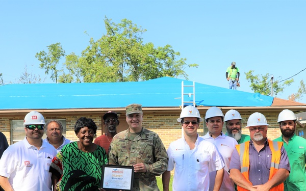 U.S. Army Corps of Engineers commemorates 20,000th blue roof installation in Houma, Louisiana