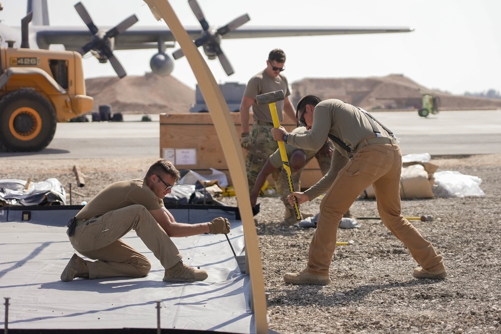 332nd ECES constructs avionics tent
