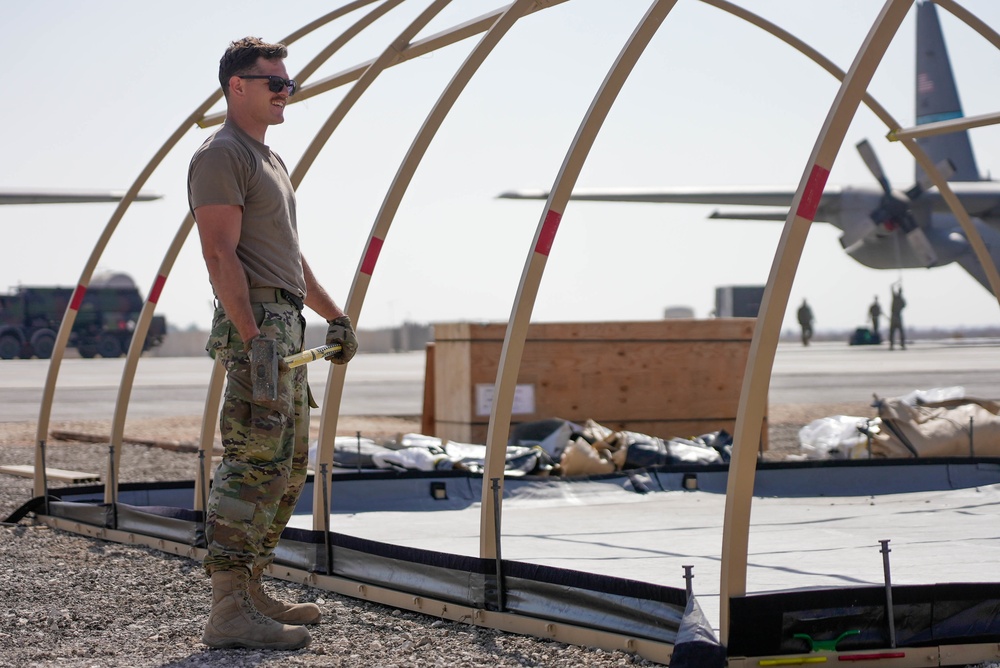 332nd ECES constructs avionics tent