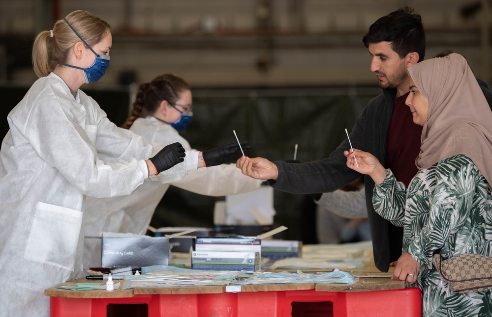 Ramstein administers antigen tests, influenza vaccine to evacuees