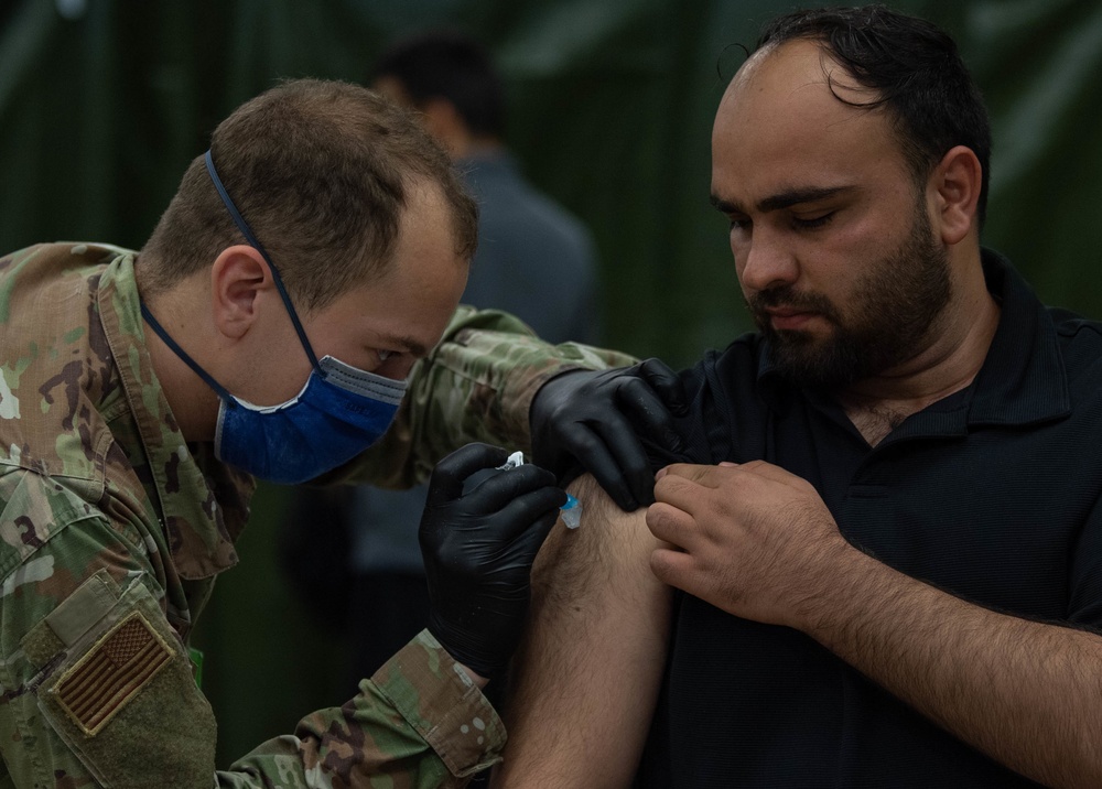 Ramstein administers antigen tests, influenza vaccine to evacuees