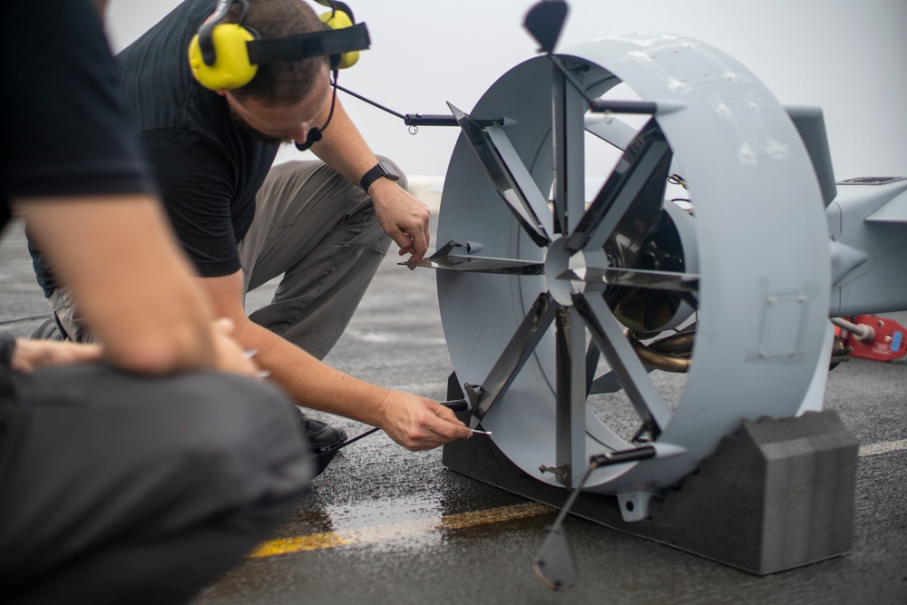 VBAT flight control adjustments aboard USS Portland