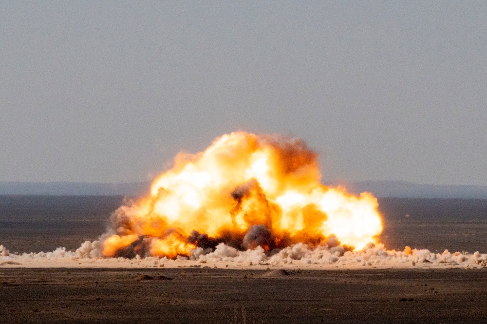 F-15E Strike Eagles offload bombs