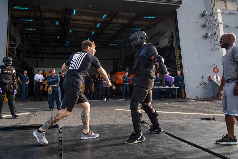 USS Arlington Sailors Conduct Security Response Force Training