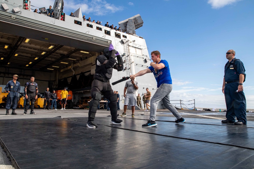 USS Arlington Sailors Conduct Security Response Force Training