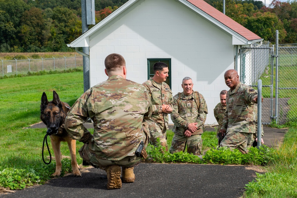 SEA Whitehead visits the 928th Military Working Dog Detachment