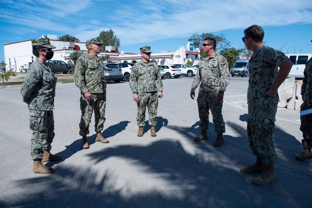 MCPON Russell Smith conducts fleet engagement at Naval Station Rota during Operation Allies Welcome