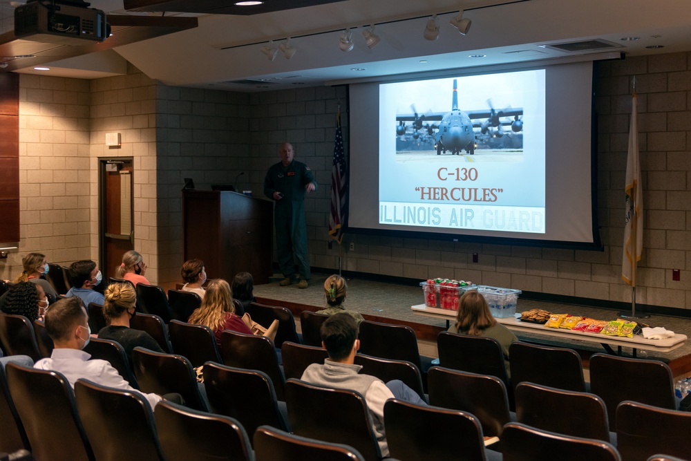 Peoria Area Chamber of Commerce Community Leadership School civic engagement tour at the 182nd Airlift Wing Oct. 6, 2021