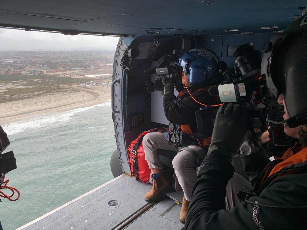 Media outlets from San Diego participate in an overflight